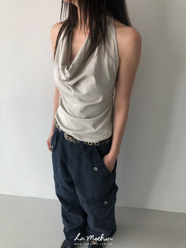掛脖垂領美背背心
